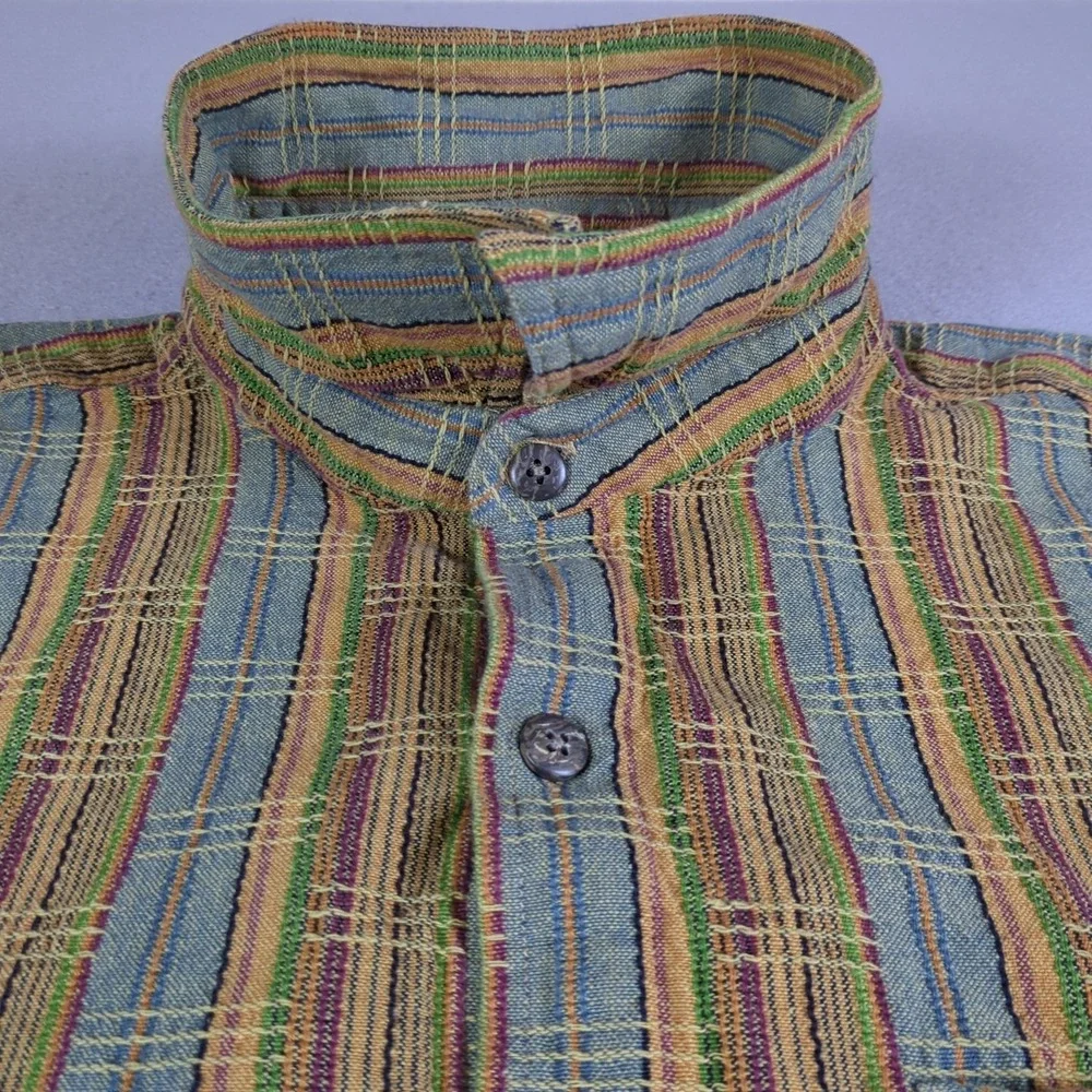 The Territory Ahead Southwestern Shirt Mens XXL Brown Striped Aztec Midweight